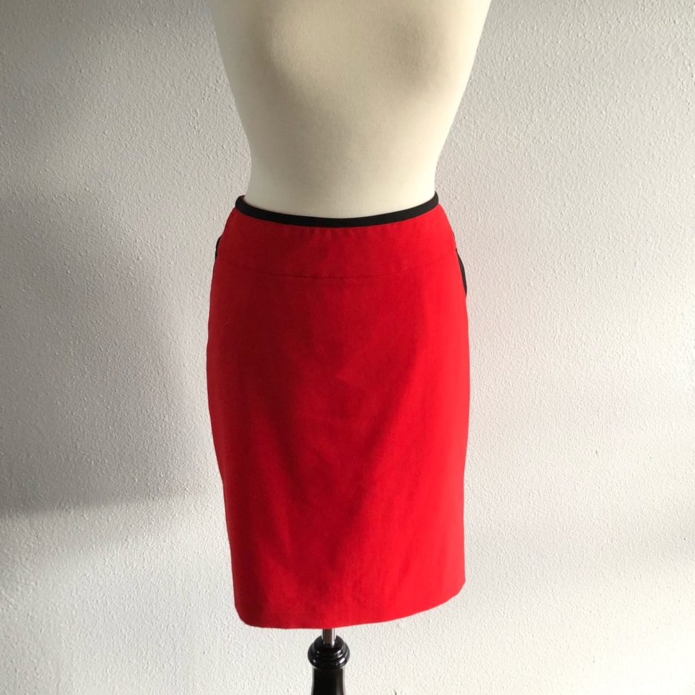 Red pencil skirt